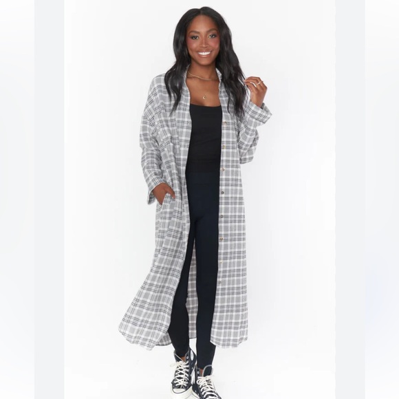 Show Me Your MuMu Gray Plaid Duster - Picture 1 of 7